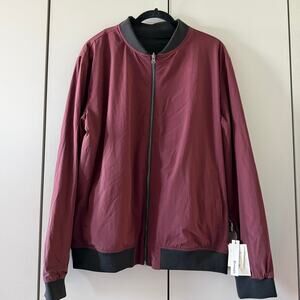 Men's YoungLA Reversible Bomber Jacket, XL, NWT, Black/Maroon